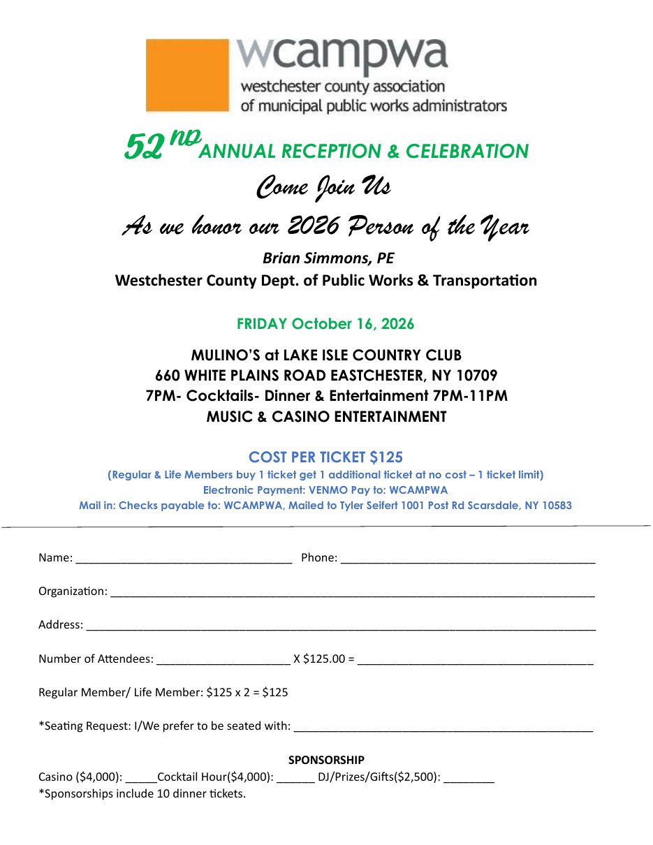 52nd Annual Reception & Celebration